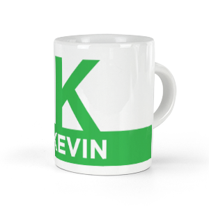 personalised letter k espresso cup