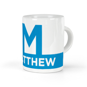 personalised letter m espresso cup