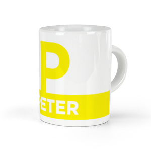 personalised letter p espresso cup