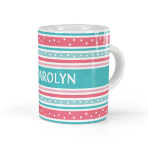 personalised stripes and dots espresso cup