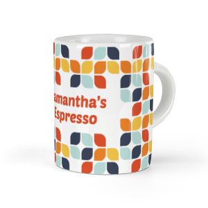 personalised retro pattern espresso cup