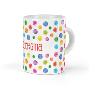 personalised multi coloured dots espresso cup