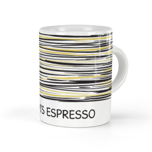 personalised black and mustard pattern espresso cup
