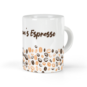 personalised coffee beans espresso cup