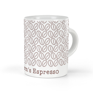personalised outline coffee beans espresso cup