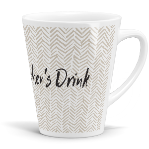 personalised herringbone latte mug