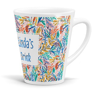 personalised colourful leaves latte mug