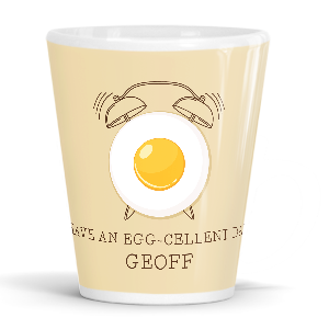 personalised egg alarm clock latte mug