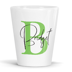 personalised alphabet b is for latte mug