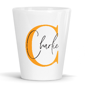 personalised alphabet c is for latte mug