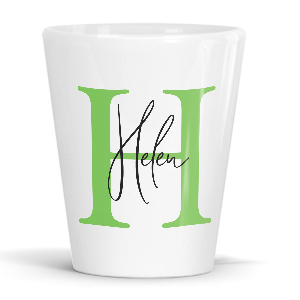 personalised alphabet h is for latte mug