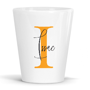 personalised alphabet i is for latte mug