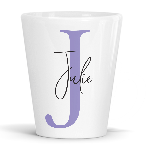 personalised alphabet j is for latte mug