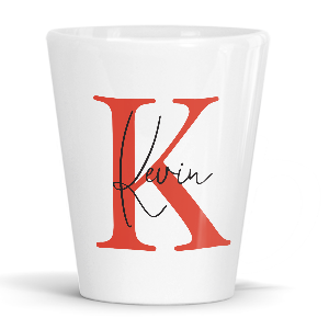 personalised alphabet k is for latte mug