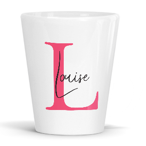 personalised alphabet l is for latte mug