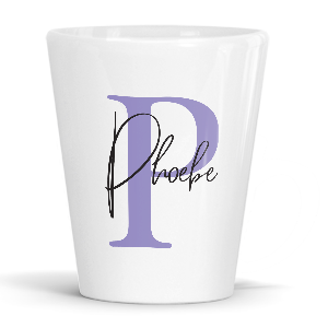 personalised alphabet p is for latte mug
