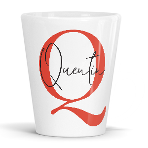 personalised alphabet q is for latte mug