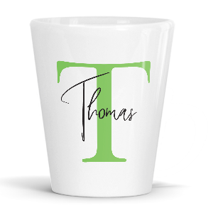 personalised alphabet t is for latte mug