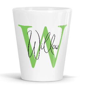 personalised alphabet w is for latte mug