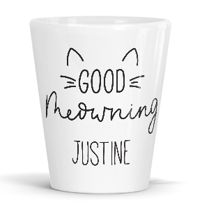 personalised good meowning latte mug