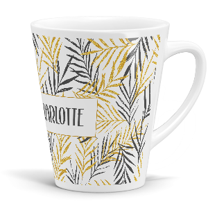 personalised palm leaves latte mug