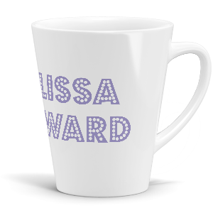 personalised name in lights latte mug
