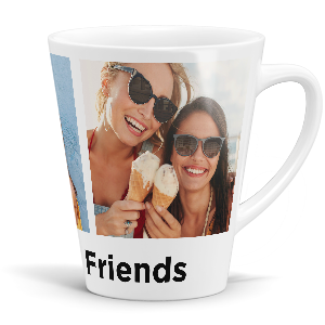 personalised upload photos with text latte mug