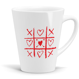 personalised hearts and crosses latte mug