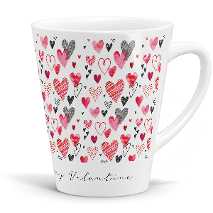 personalised valentine hearts latte mug