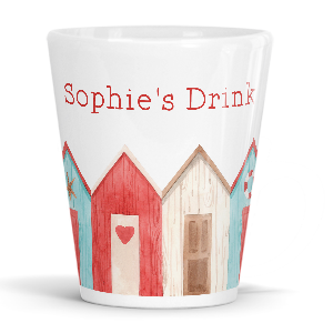 personalised beach huts latte mug