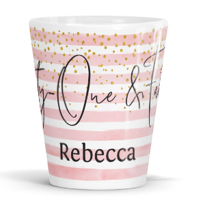 personalised twenty one and fabulous latte mug