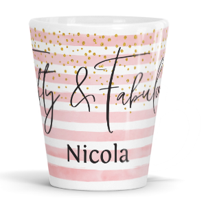 personalised fifty and fabulous latte mug
