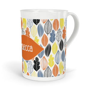 personalised autumn leaves fine bone china mug