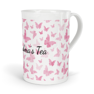 personalised pink butterflies fine bone china mug