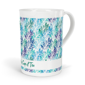 personalised leaf print fine bone china mug