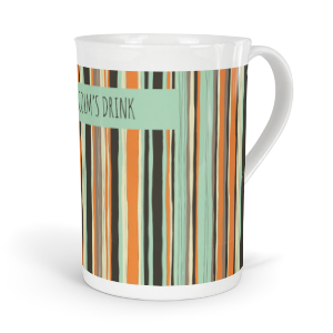 personalised retro vertical stripes fine bone china mug