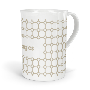 personalised geometric grid fine bone china mug