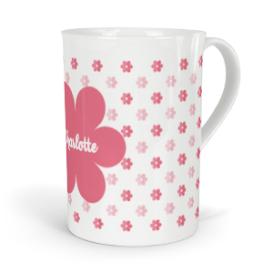 personalised pink petals fine bone china mug