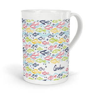 personalised fishes fine bone china mug