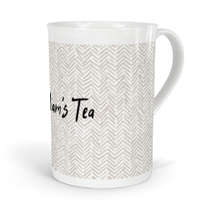 personalised herringbone fine bone china mug