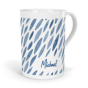 personalised indigo petals fine bone china mug