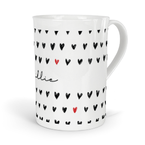 personalised inky doodle hearts fine bone china mug