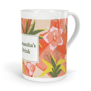 personalised verdant hisbiscus tea fine bone china mug