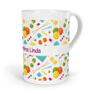 personalised knitting fine bone china mug