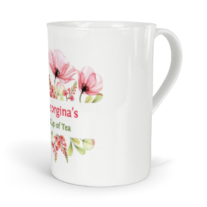personalised poppies fine bone china mug