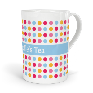 personalised colourful dots fine bone china mug
