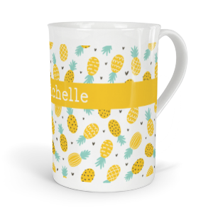 personalised pineapple fine bone china mug