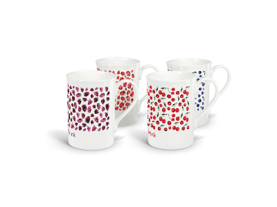 personalised very berry fine bone china mugs (set of 4)