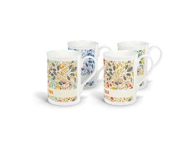 personalised seasons fine bone china mugs (set of 4)