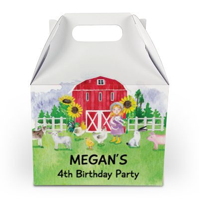 watercolour farm party boxes